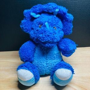 Silver One Blue Dinosaur Triceratops Stuffed Plush. Pre-Owned